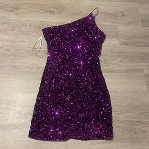 shein/ love & lemonade purple sequin dress